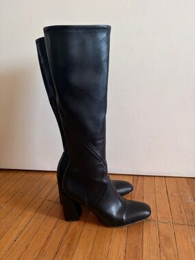Franco Sarto Black Knee-High Block Heel Boots